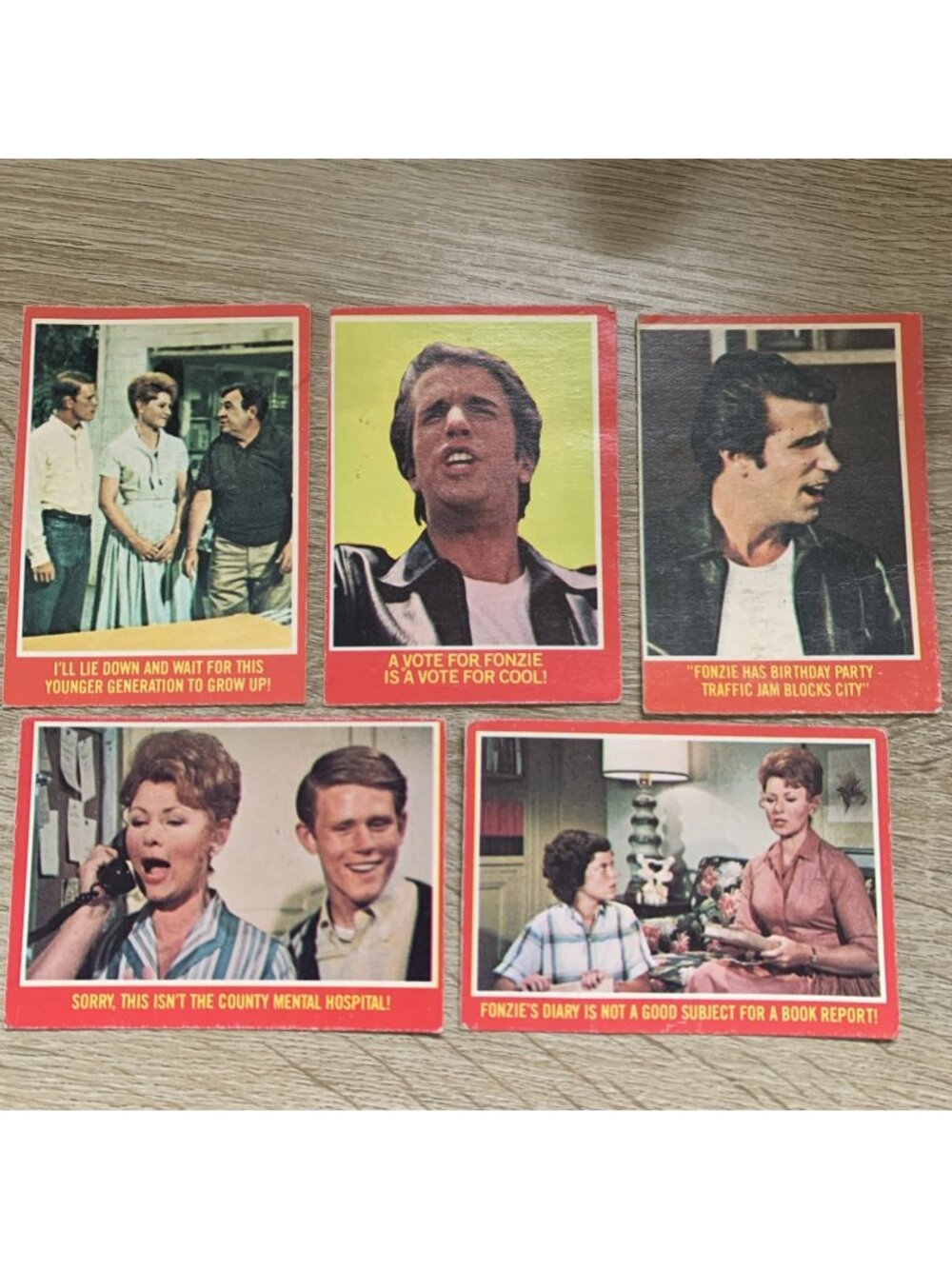 Lot Of 5 1976 O-Pee-Chee Happy Days Cards Fonzie